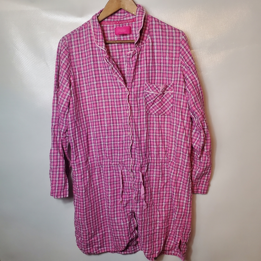 Victoria's Secreat Pink Flannel Pajama Top
